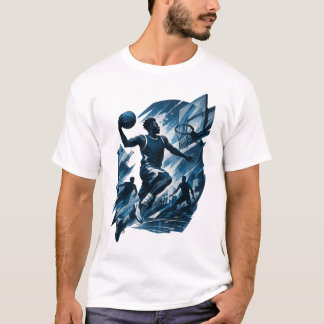 モダンバスケットボール | アスリートストリートスタイルTシャツ Tシャツ