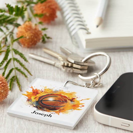 モダンバスケットボール キーホルダー (正面右)