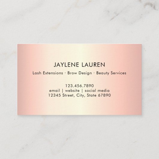 モダンバタフガーリーバラ金ゴールドロイヤリティカード 名刺 (裏面)