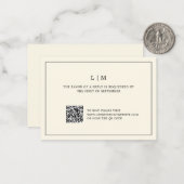 モダンバターイエローモノグラムQRコード結婚式RSVP ノートカード (正面/裏面インサイチュ)