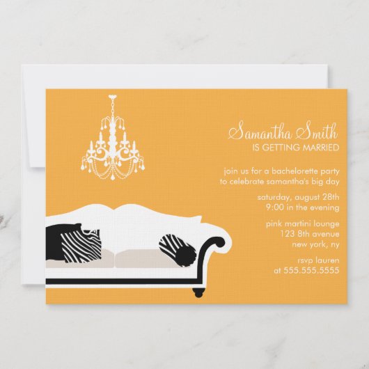モダンバチェロレッテまたはブライダルシャワー招待状 招待状 (正面)