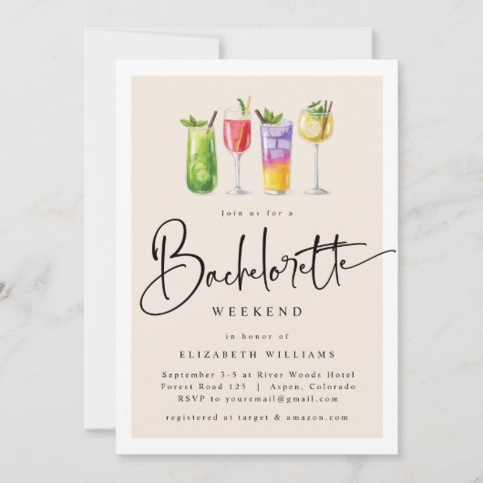 モダンバチェロレッテ週末 招待状 (正面)