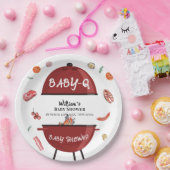 モダンバックヤードBBQベビーシャワー ペーパープレート (パーティー)