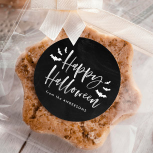 モダンバット ハッピーハロウィン ラウンドシール