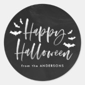 モダンバット ハッピーハロウィン ラウンドシール (正面)