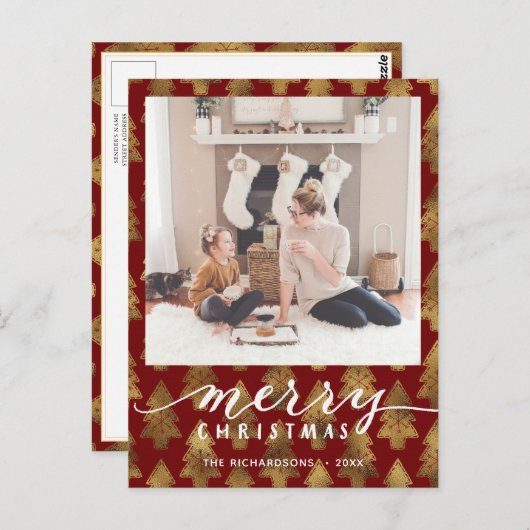 モダンバッファローエレガントプライドメリースクリプシンプルトH ポストカード (正面/裏面)