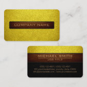 モダンバナナイエローとブラックレザールック 名刺 (正面/裏面)