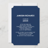 モダンバナー卒業発表 / ネイビー 案内状 (裏面)