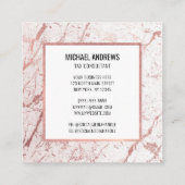 モダンバラお洒落ゴールドフォイルホワイトマーブルストーン スクエア名刺 (裏面)