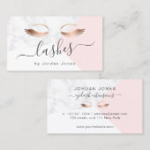 モダンバラのエレガント金ゴールド白大理石ピンクのラッシュ 名刺 (正面/裏面)