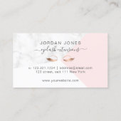 モダンバラのエレガント金ゴールド白大理石ピンクのラッシュ 名刺 (裏面)