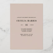 モダンバラはっきりした金ゴールドグラードフォイル招待状 箔招待状 (裏面)