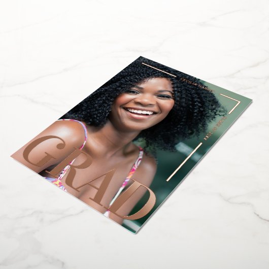 モダンバラはっきりした金ゴールドグラードフォイル招待状 箔招待状 (回転した状態)