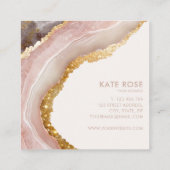 モダンバラアゲエレガントートマーブル金ゴールドグリッターシック スクエア名刺 (裏面)