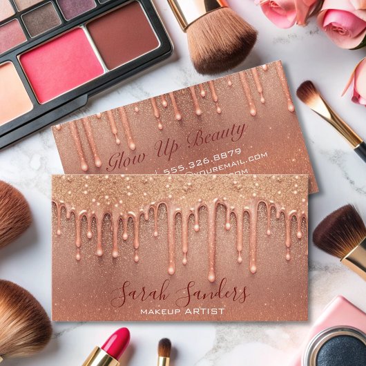 モダンバラエレガントグリッタードリップアーティスト 名刺