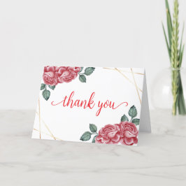 モダンバラエレガントフローラスウィートベビーシャワーズ サンキューカード