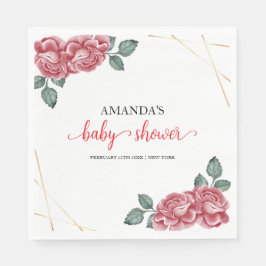 モダンバラエレガントフローラスウィートベビーシャワーズ スタンダードランチョンナプキン