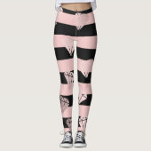 モダンバラエレガント金ゴールドストライプパターン レギンス (正面)