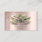 モダンバラエレガント金ゴールドダイアモンズシックロータス 名刺 (正面)