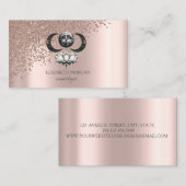 モダンバラエレガント金ゴールドダイヤモンドロータスムーン 名刺 (正面/裏面)