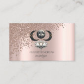 モダンバラエレガント金ゴールドダイヤモンドロータスムーン 名刺 (正面)