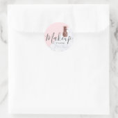 モダンバラエレガント金ゴールドパイナップルピンクのメイクアップ ラウンドシール (バッグ)