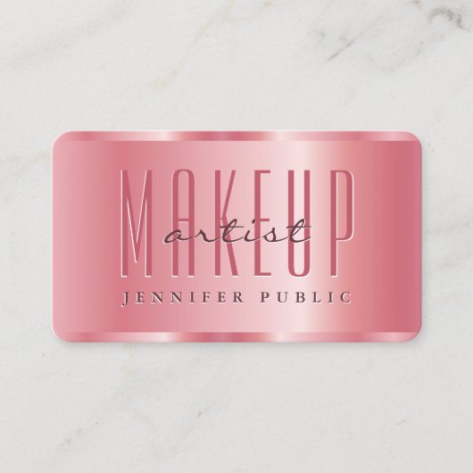 モダンバラエレガント金ゴールドラグジュアリーなメイクアップアーティスト 名刺 (正面)