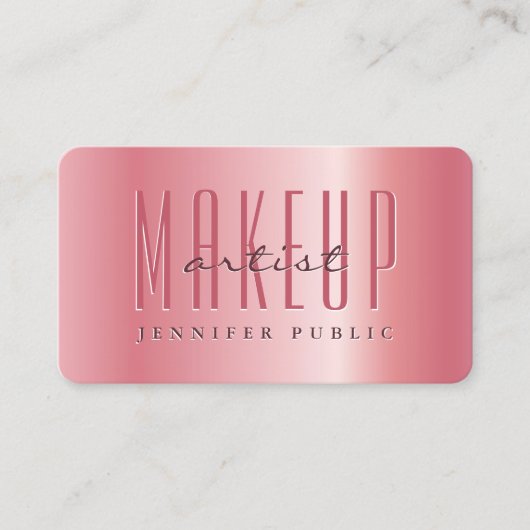 モダンバラエレガント金ゴールドラグジュアリーメイクアップアーティスト 名刺 (正面)