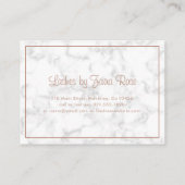 モダンバラエレガント金ゴールド大理石アフターケアラーズ 名刺 (裏面)