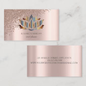 モダンバラエレガント金ゴールド金ゴールドロータス 名刺 (正面/裏面)