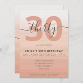 モダンバラエレガント金ゴールド30th誕生日招待状 招待状 (正面/裏面)