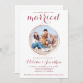 モダンバラカスタム金ゴールドペットフォトドッグ結婚ズ 招待状 (正面/裏面)