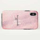 モダンバラガーリーグリッタースタイリッシュ モノグラムの Case-Mate iPhoneケース (裏面(横))