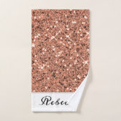 モダンバラガーリー金ゴールドグリッター バスタオルセット (ハンドタオル)