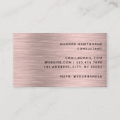 モダンバラシンプル金ゴールドブラシ付きブラッシュドメタル 名刺 (裏面)