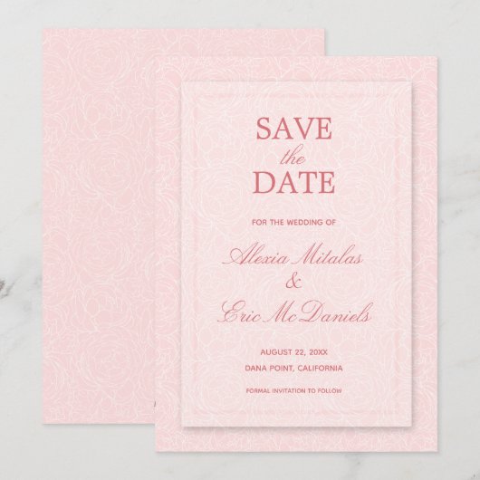 モダンバラシ結婚ック セーブザデート (正面/裏面)