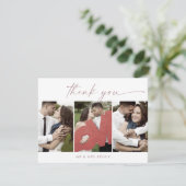 モダンバラスクリプト3写真テンプレートサンキューカード サンキューカード (スタンド正面)