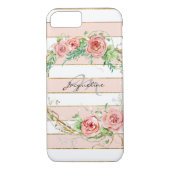 モダンバラストライプのリースBOHOシックフローラケース Case-Mate iPhoneケース (裏面)