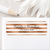 モダンバラストライプ金ゴールド結婚差出人住所 ラベル (インサイチュ)