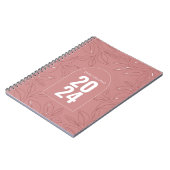 モダンバラパーソナライズされたピンクノートブックギフトアイディア ノートブック (左側)