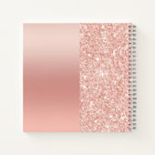 モダンバラパーソナライズされた金ゴールドスパークルゲストブック ノートブック (裏面)