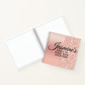 モダンバラパーソナライズされた金ゴールドスパークルゲストブック ノートブック (内部)