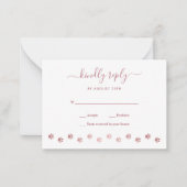 モダンバラパーソナライズされた金ゴールドドッグペットウェディングRSVP ノートカード (正面)