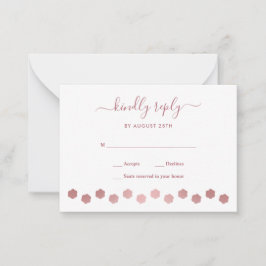 モダンバラパーソナライズされた金ゴールドドッグペットウェディングRSVP ノートカード