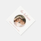 モダンバラパーソナライズされた金ゴールド結婚写真 スタンダードカクテルナプキン (角)