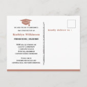 モダンバラピンクアーはっきりしたチスクリプト写真グラード 案内ポストカード (裏面)