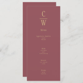 モダンバラピンク結婚金ゴールドモノグラムの メニュー