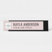 モダンバラピンパーソナライズされたクビジネスロゴ デスクネームプレート (正面)