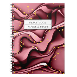 モダンバラフェイクグリッター名パーソナライズされた ノートブック