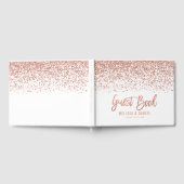 モダンバラフェイクグリッター結婚の ゲストブック (全面)